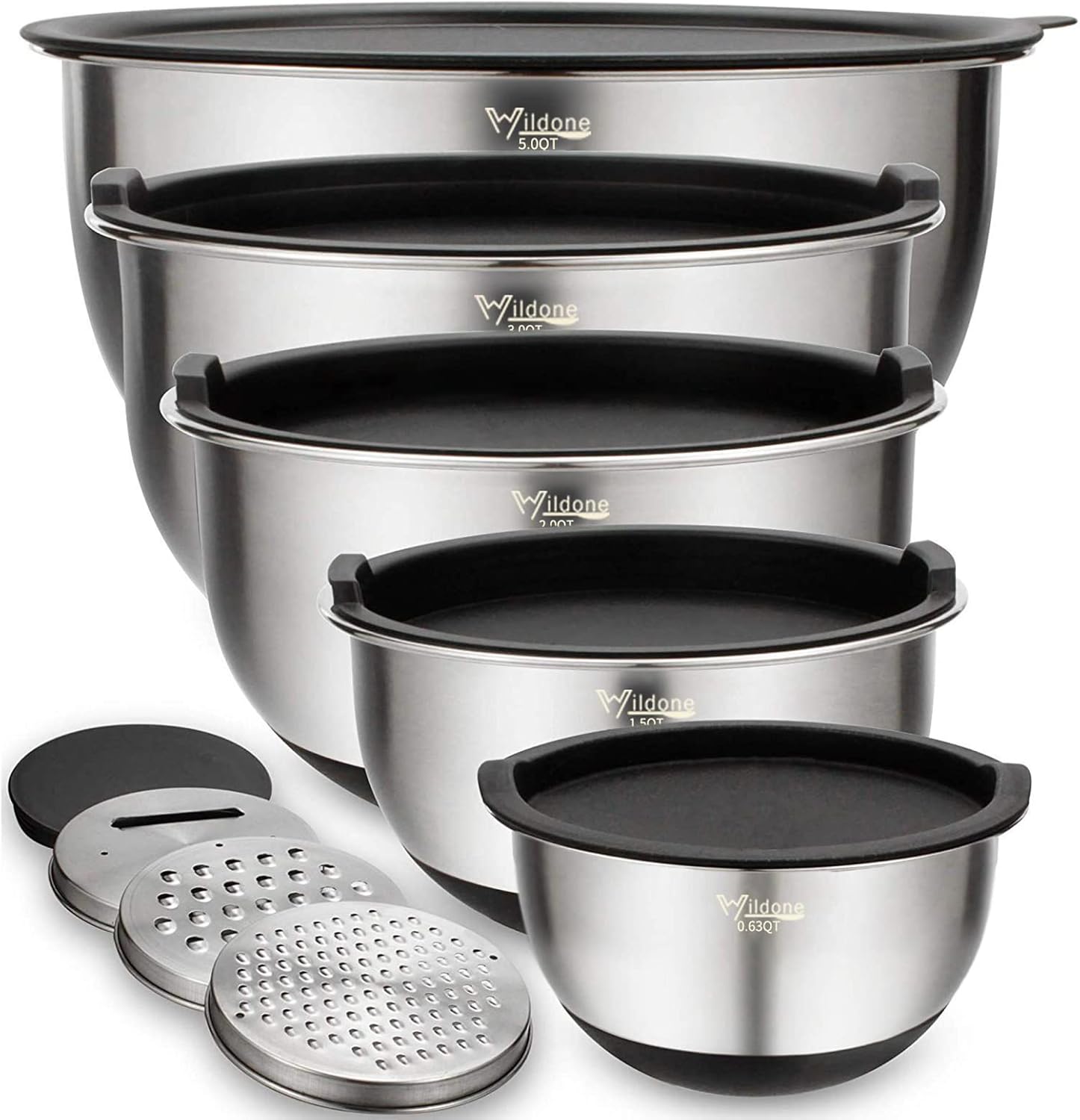 Wildone Stainless Airtight Nesting Mixing Bowl Set
