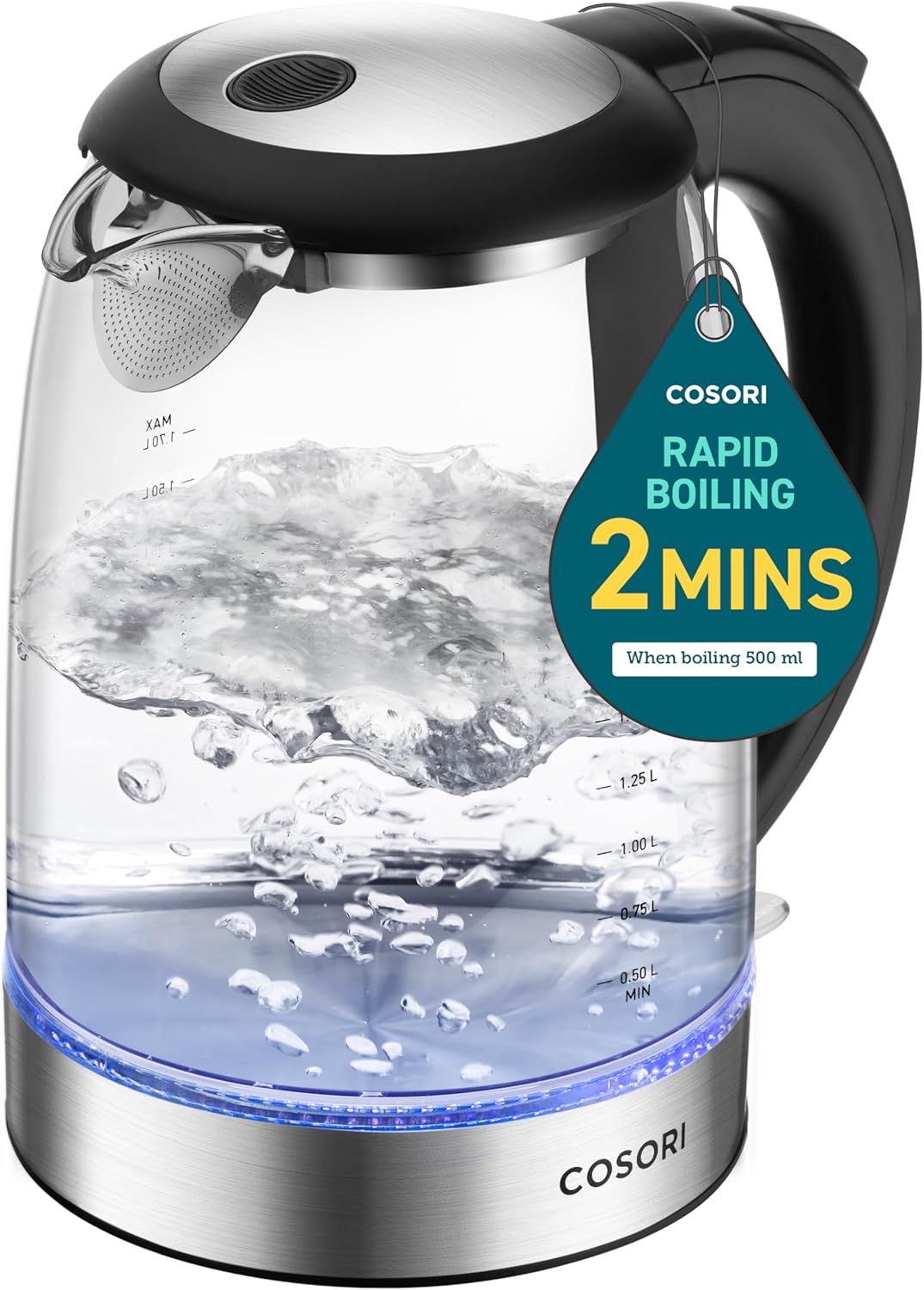 COSORI 1.7 L Stainless & Glass Electric Kettle