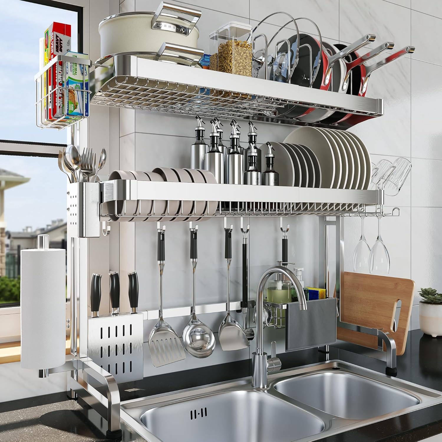 LIVOD Stainless Steel Adjustable Dish Drying Rack