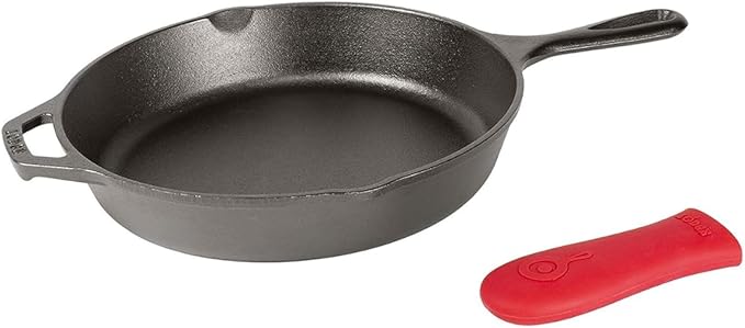 Lodge 12-Inch Cast Iron Skillet with Silicone Handle Holder