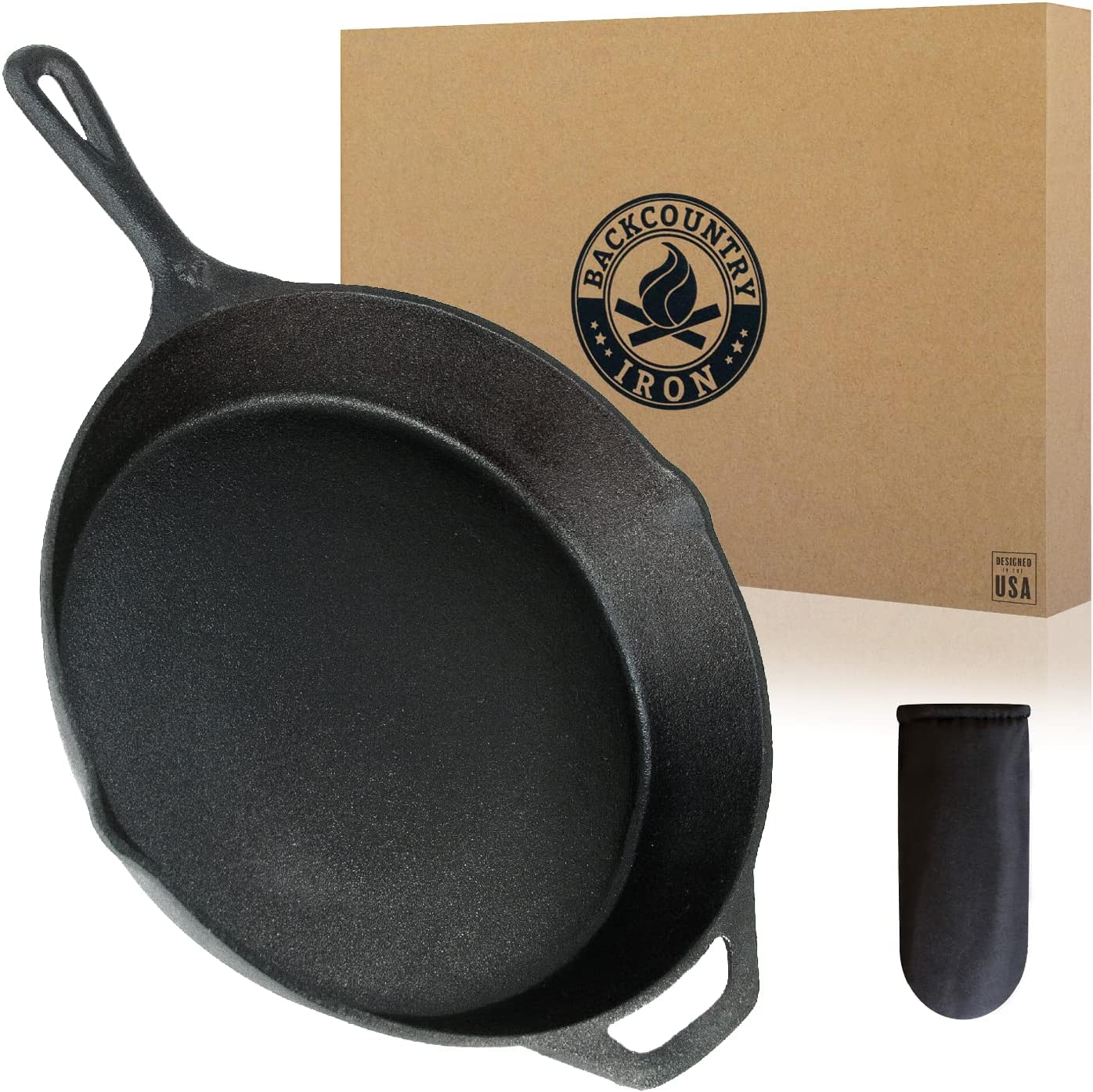 Backcountry Pre‑Seasoned Cast Iron Skillet – Wasatch Smooth Round