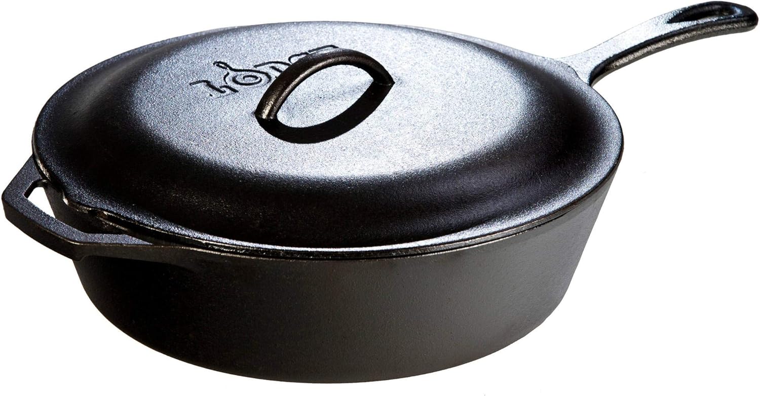 Lodge Cast Iron Covered Deep Skillet – 5 Quart
