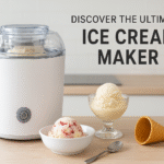 Top-rated ice cream maker creating rich, creamy homemade ice cream – the ultimate kitchen appliance for delicious frozen desserts