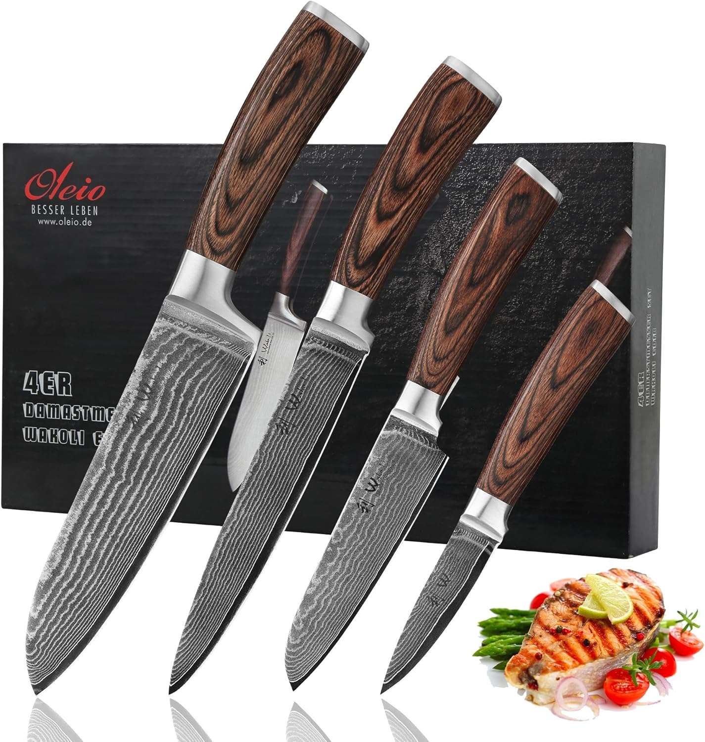 Wakoli Damascus Kitchen Knife Set